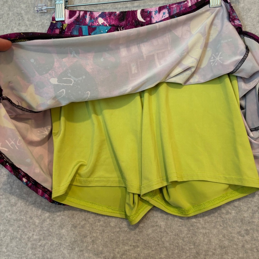 Y2K‎ Flirty Skirty Purple Graffiti Glitter Mini Skirt Skort Women's Small Artsy - Picture 3 of 10